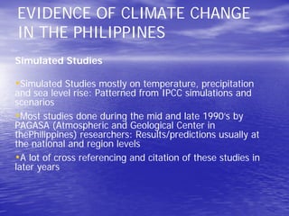 State of socio-economic research on climate change and policy implications in the Philippines