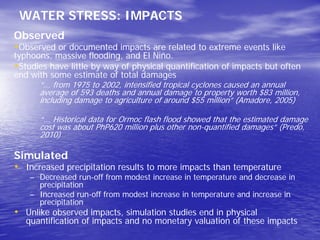 State of socio-economic research on climate change and policy implications in the Philippines