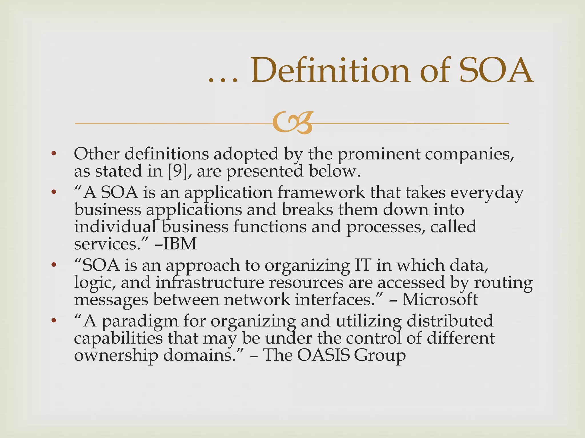 Service oriented architecture soa ppt