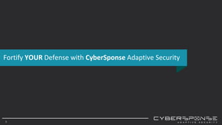 1
Fortify YOUR Defense with CyberSponse Adaptive Security
 