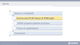 © AIRBUS S.A.S. All rights reserved. Confidential and proprietary document.
Agenda
Airbus in a Nutshell
End-to-end PLM Vision & PDM light
ARAS projects pipeline at Airbus
Focus on applications
Conclusion
 