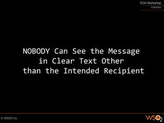 NOBODY Can See the Message
   in Clear Text Other
than the Intended Recipient
 