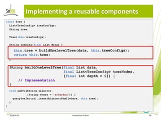 Implementing a reusable components
class Tree {
  List<TreeConfig> treeConfigs;
  String tree;

    Tree(this.treeConfigs)...