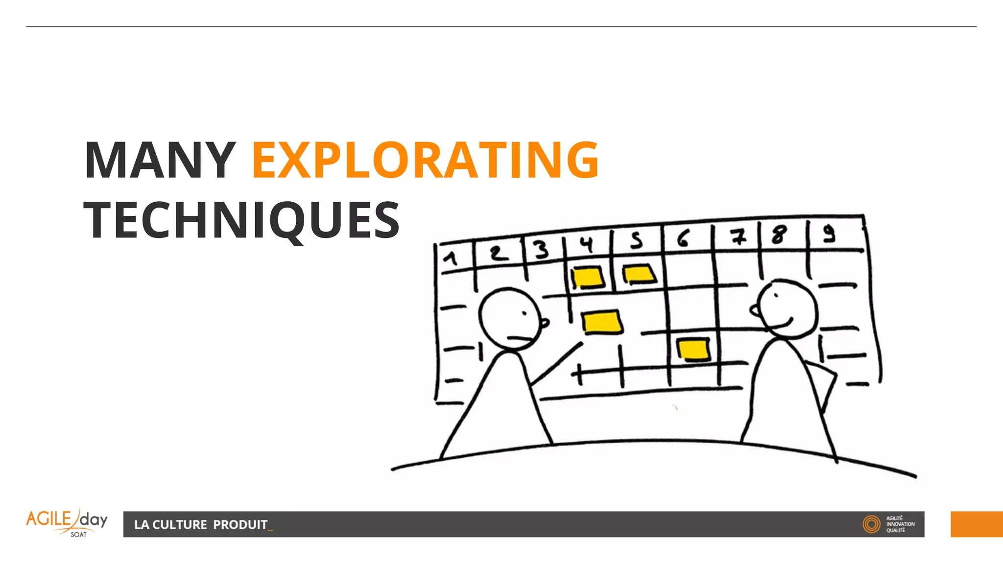 MANY EXPLORATING
TECHNIQUES
 