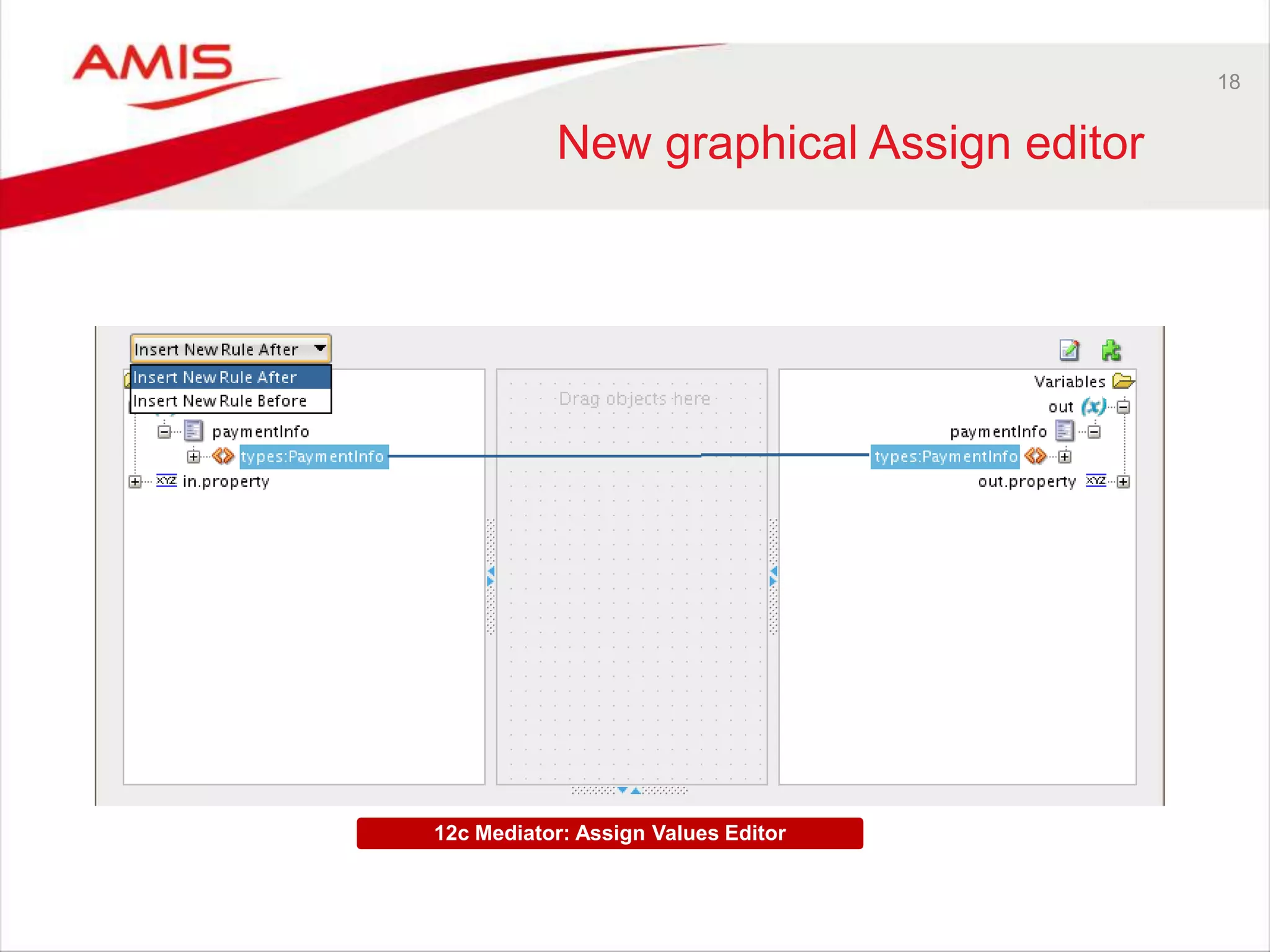 18
New graphical Assign editor
12c Mediator: Assign Values Editor
 