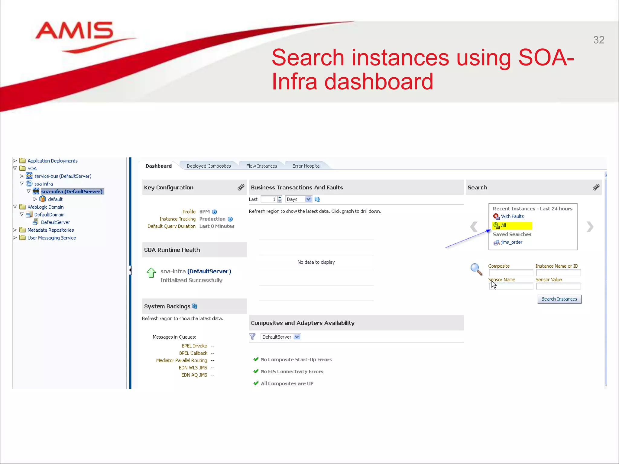 32
Search instances using SOA-
Infra dashboard
 