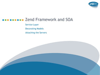 Zend Framework and SOA
Service Layer
Decorating Models
Attaching the Servers
 