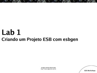 SOA Workshop - JBoss ESB v1.1