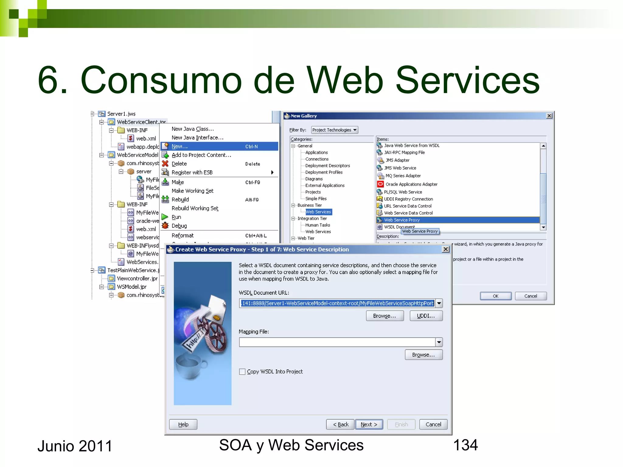 6. Consumo de Web Services




Junio 2011   SOA y Web Services   134
 