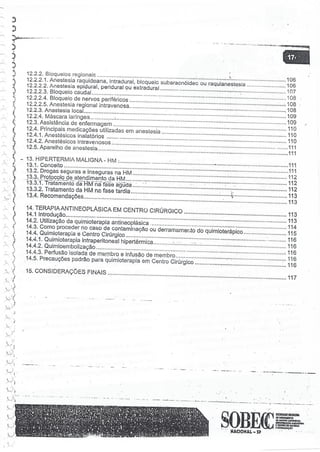 SOBECC- Enfermagem em Centro Cirúrgico e Centro de Material e Esterilização 