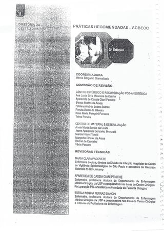 SOBECC- Enfermagem em Centro Cirúrgico e Centro de Material e Esterilização 
