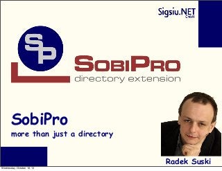 SobiPro

more than just a directory
Radek Suski
Wednesday, October 16, 13

 