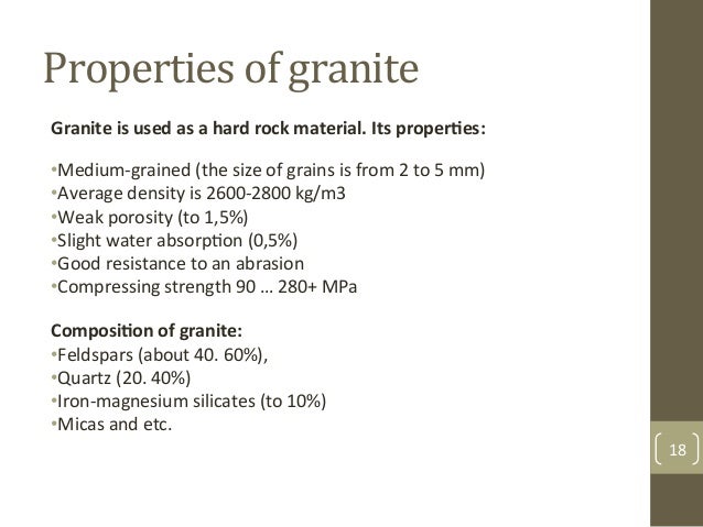 Physical Properties Of Granite Rock Physical Properties Of Granite Rock