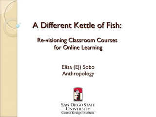 A Different Kettle of Fish:  Elisa (EJ) Sobo Anthropology Re-visioning Classroom Courses  for Online Learning 