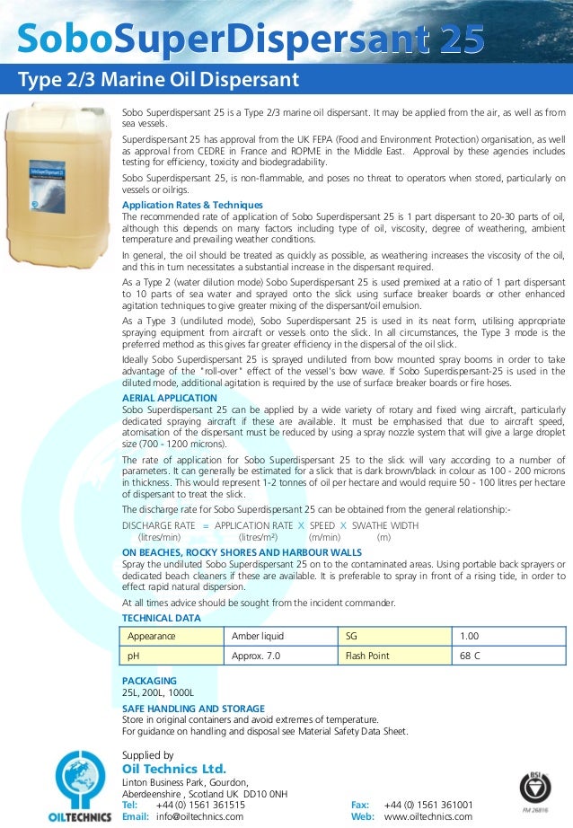 Sobo Super Dispersant Only From Oil Technics