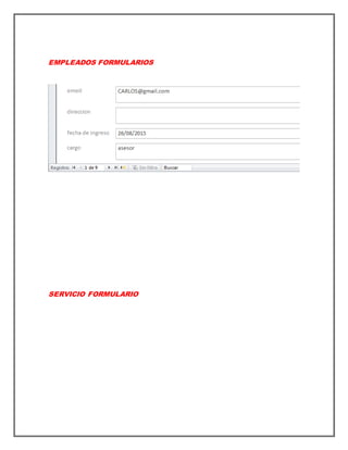 EMPLEADOS FORMULARIOS
SERVICIO FORMULARIO