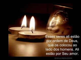 Esses seres ali estão
por ordem de Deus,
que os colocou ao
lado dos homens. Ali
estão por Seu amor.
 