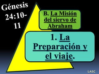 B. La Misión
del siervo de
Abraham
1. La
Preparación y
el viaje.
LASC
 