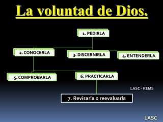 1. PEDIRLA
2. CONOCERLA
5. COMPROBARLA 6. PRACTICARLA
3. DISCERNIRLA 4. ENTENDERLA
LASC - REMS
7. Revisarla o reevaluarla
LASC
 