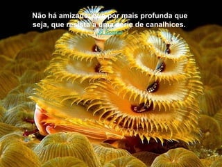 Não há amizade, que por mais profunda que
seja, que resista a uma série de canalhices.
                  Jô Soares
 