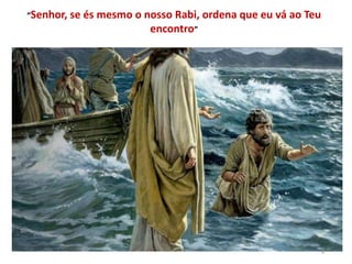 “Senhor, se és mesmo o nosso Rabi, ordena que eu vá ao Teu 
encontro” 
4 
 