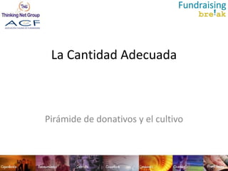 La Cantidad Adecuada



Pirámide de donativos y el cultivo
 