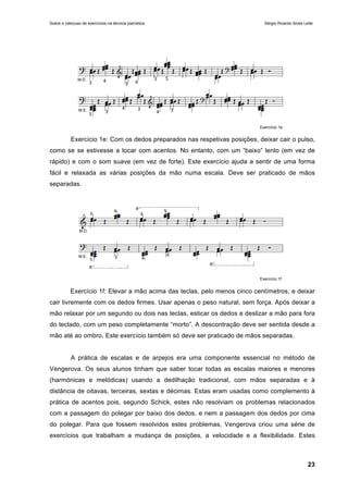 Sobre o (des)uso de exercícios na técnica pianística Sergio Lite
