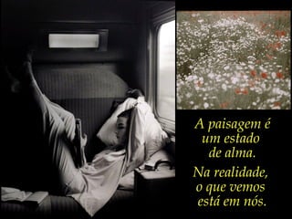 A paisagem é
 um estado
  de alma.
Na realidade,
o que vemos
está em nós.
 