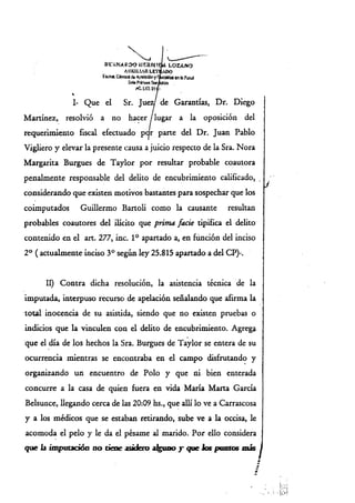 Sobreseimiento de nora taylor