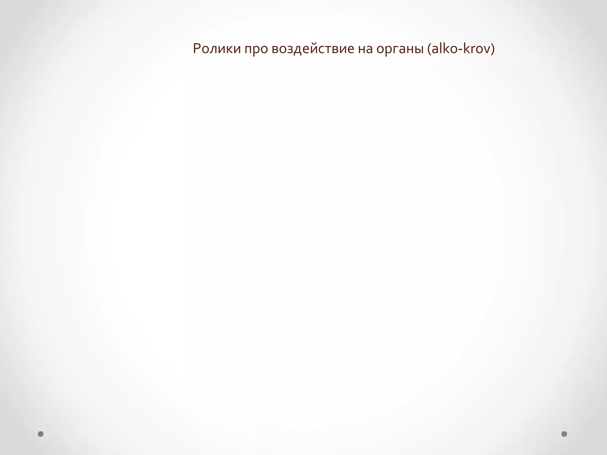 Ролики про воздействие на органы (alko-krov)
 