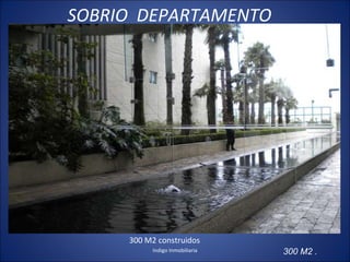 SOBRIO  DEPARTAMENTO Indigo Inmobiliaria 300 M2 construidos 300 M2 . 