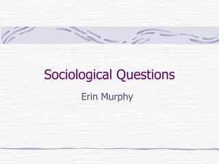 Sociological Questions Erin Murphy 