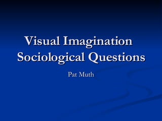 Visual Imagination Sociological Questions Pat Muth 
