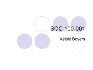 SOC 100-001 Kelsie Boyers 