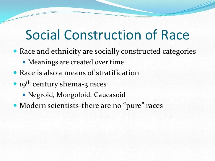 Race And Race The Social Construction Of