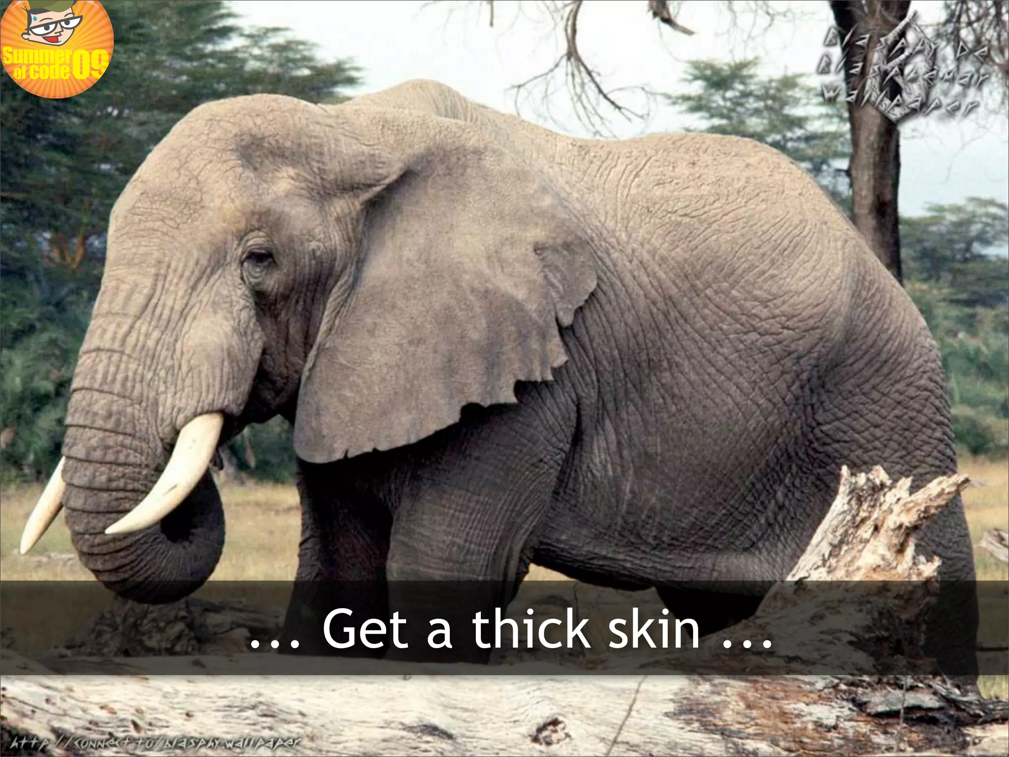 ... Get a thick skin ...
 