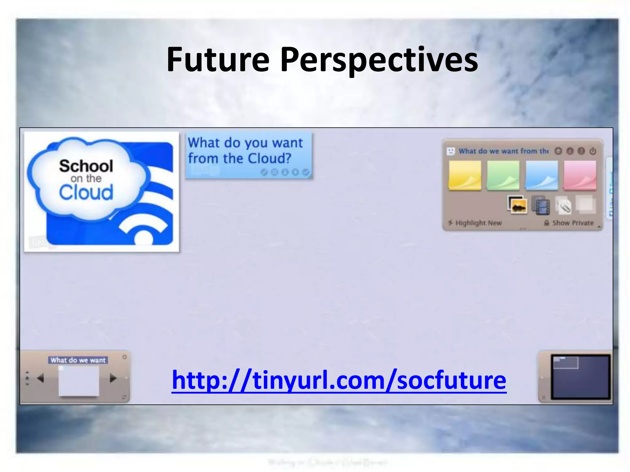 Future Perspectives
http://tinyurl.com/socfuture
 