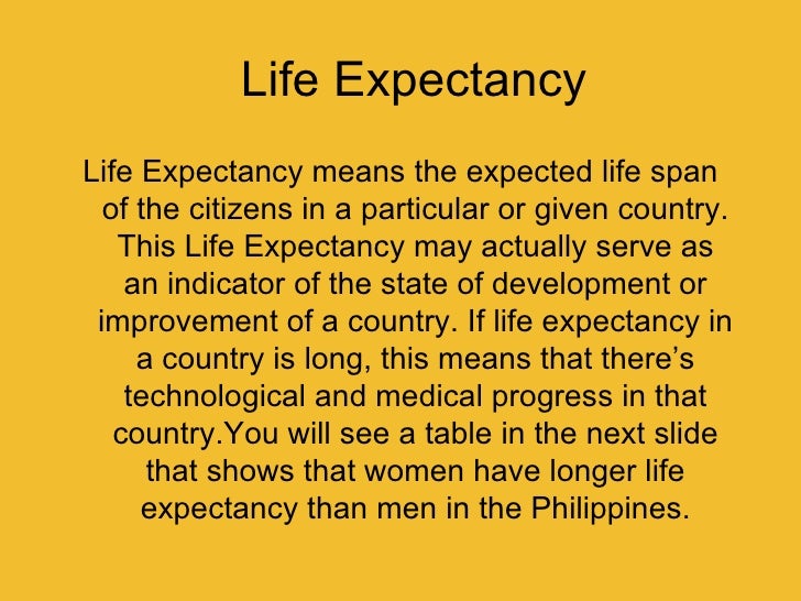meaning life of expectancy the of Philippines Resources Human
