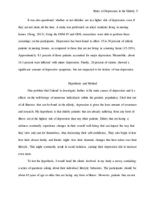 Research paper on depression among elderly