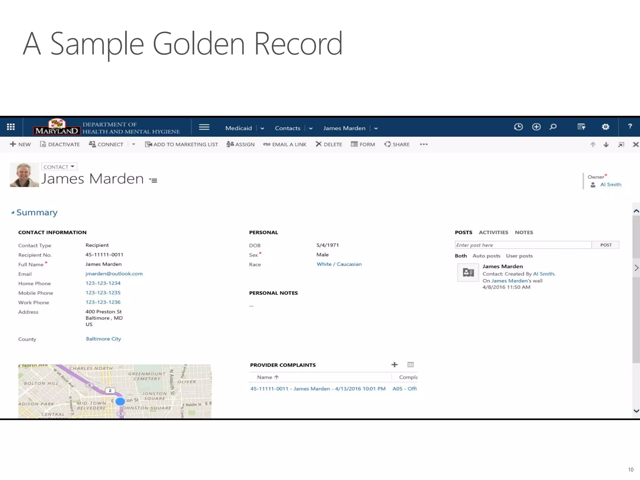A Sample Golden Record
10
 