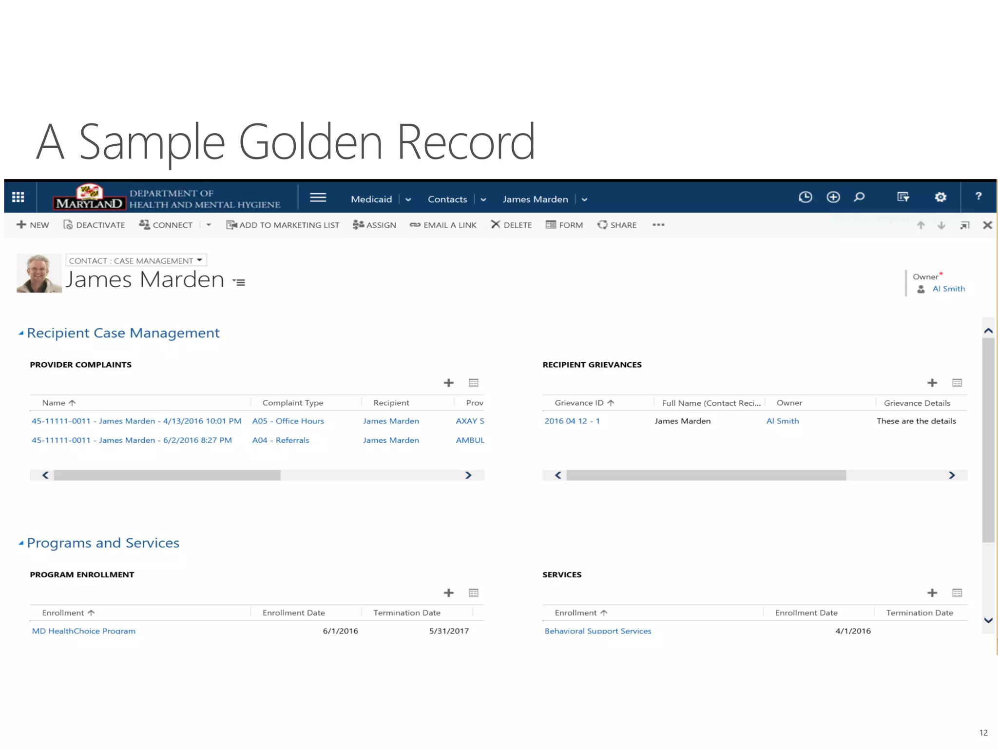 A Sample Golden Record
12
 