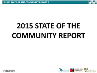 2015 STATE OF THE
COMMUNITY REPORT
 