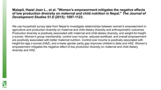 Labor scarcity and women's role in agricultural production: evidence from Bangladesh