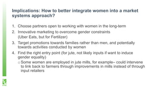 Gender roles in the jute value chain in Bangladesh - Experience from the USAID/AVC project impact evaluation