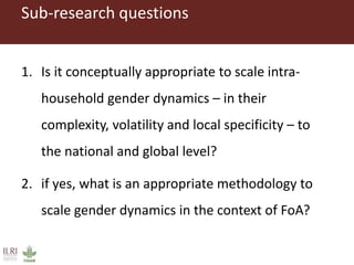 Exploring feminization of agriculture through gender dynamics across scales