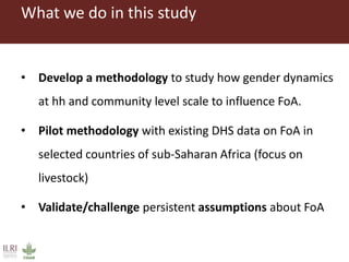 Exploring feminization of agriculture through gender dynamics across scales