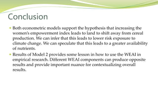 Women's empowerment as an effective way to increase resilience to climate change