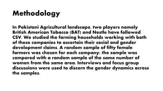 Gender dynamics in modern agricultural value chains