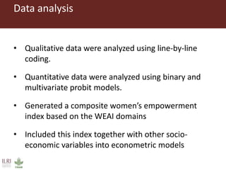 Women farmers' participation in the agricultural research process: implications for agricultural sustainability in Ethiopia