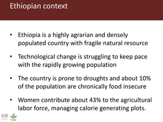 Women farmers' participation in the agricultural research process: implications for agricultural sustainability in Ethiopia